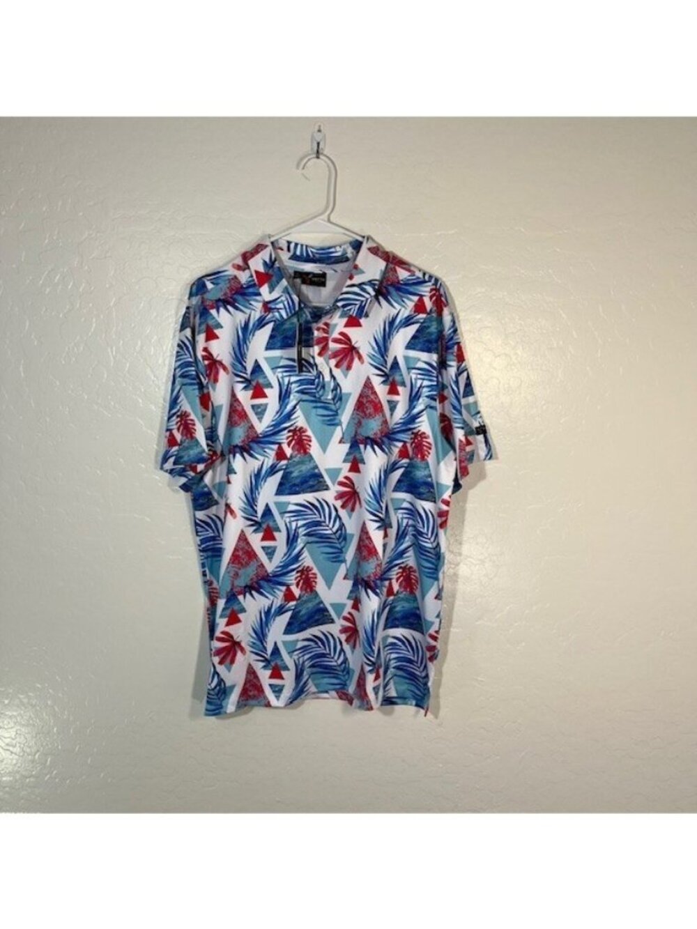 Yatta Golf Polo Mens Large Shirt Geometric Abstract Art Athletic Stretch NEW